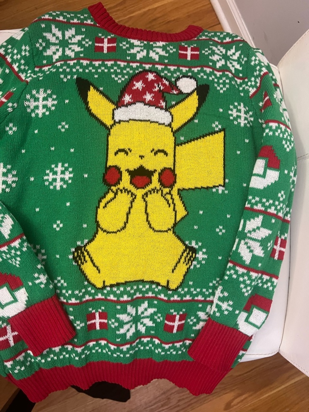 Pikachu Holiday Knit Sweater - Green/Yellow